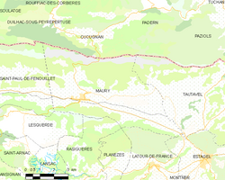 Map commune FR insee code 66107